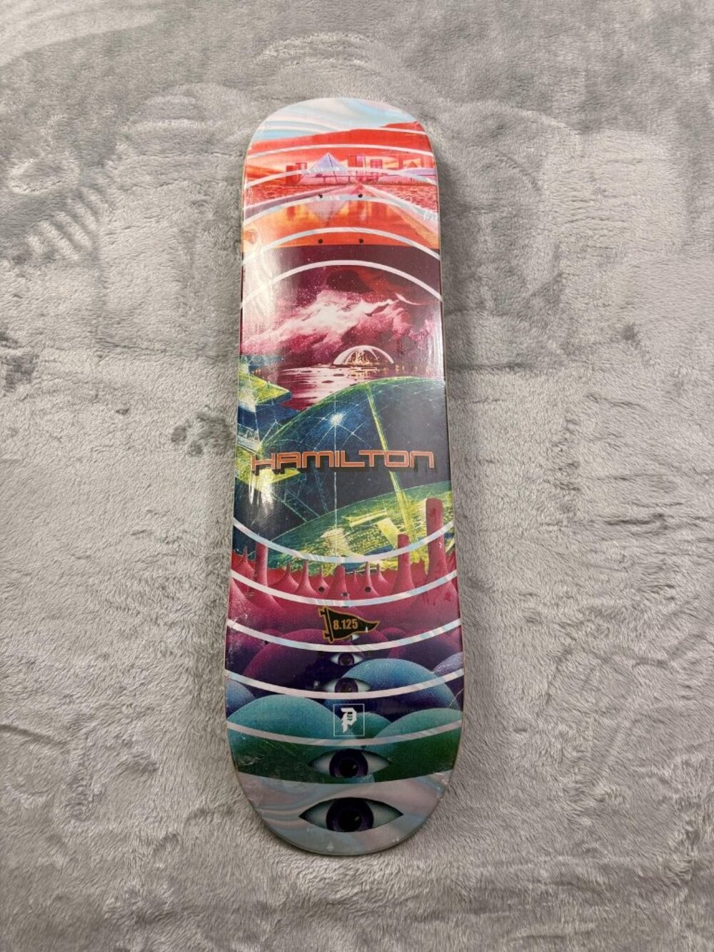 New Primitive Hamilton Eyes Skateboard Deck 8.125 Multi Color Art Graphic Skate